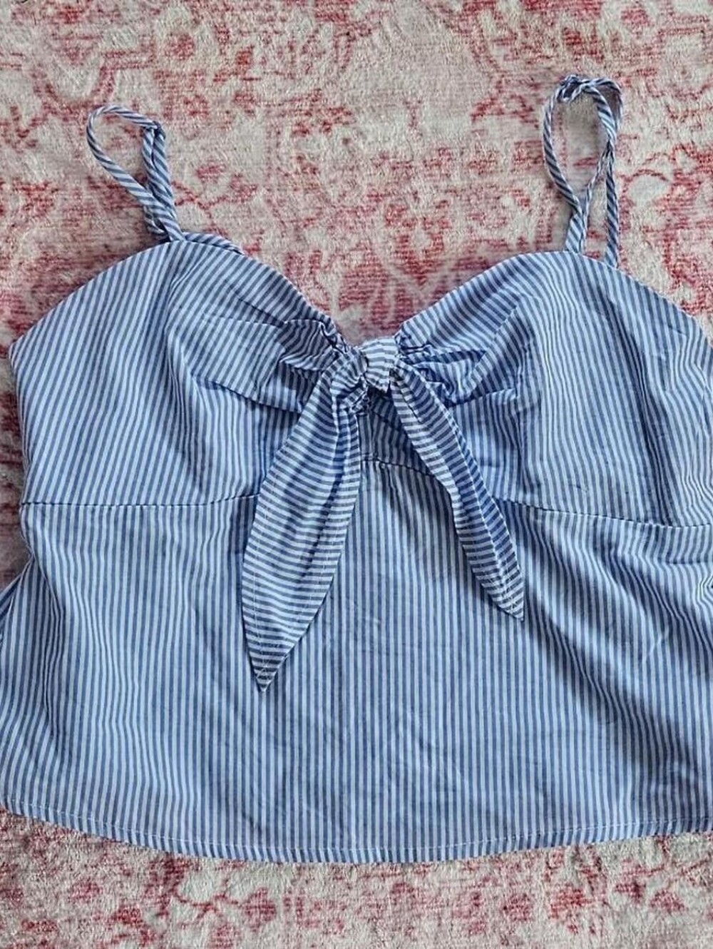 Baby Blue and White Striped Babydoll Top
